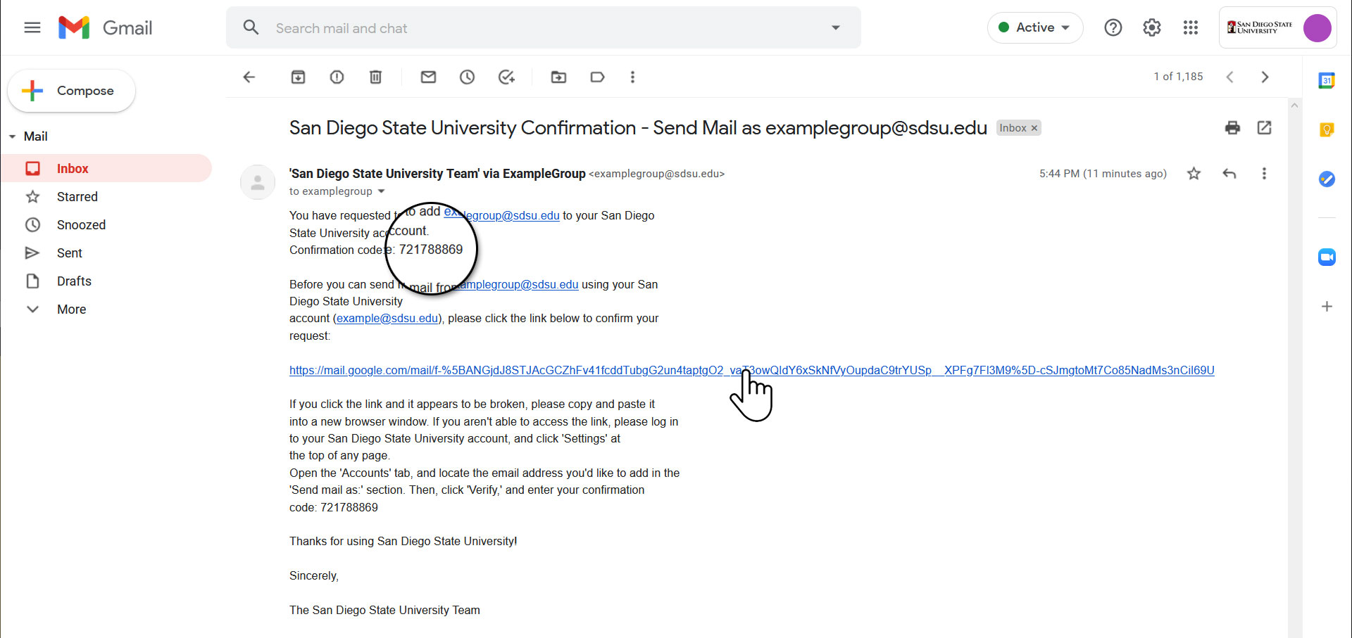 Google Groups confirmation email content