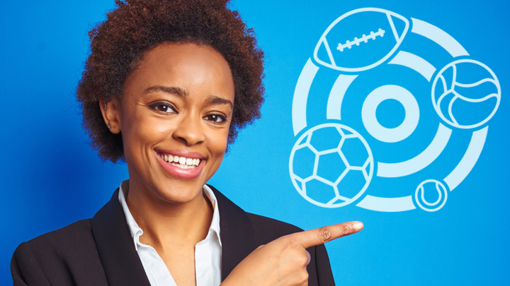 black woman pointing to target icon