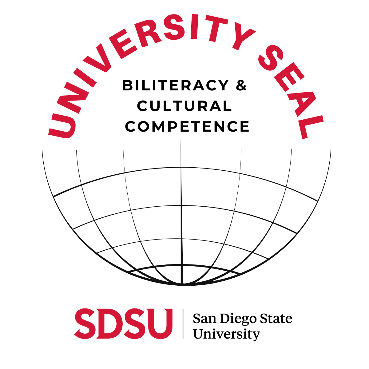 SDSU University Seal: Biliteracy and Cultural Competence