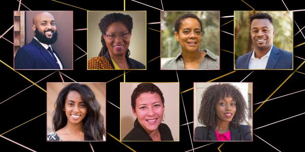 Clockwise from top left: Abdi, Butler-Byrd, Chizhik, Harris, Negash, Robinson and Stewart.