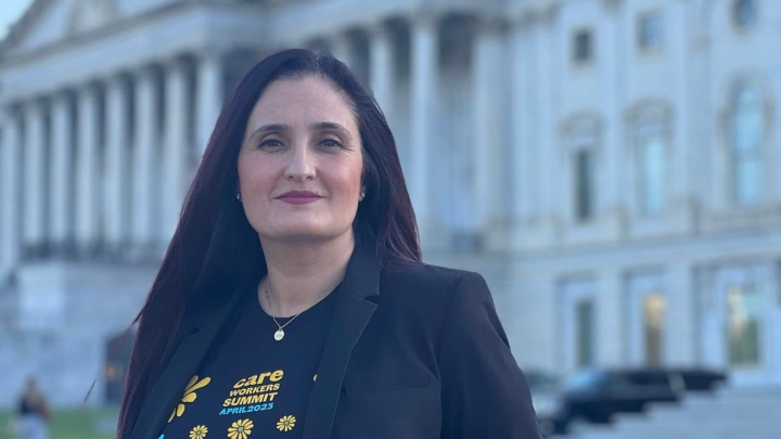 Miren Algorri smiles as she stands in front of the U.S. Capitol