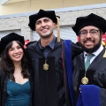 Graduate students from the Class of 2025 celebrate outside Viejas Arena.