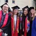 Undergraduate students from the Class of 2025 celebrate outside Viejas Arena.