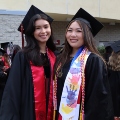 Undergraduate students from the Class of 2025 celebrate outside Viejas Arena.