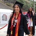 Undergraduate students from the Class of 2025 celebrate outside Viejas Arena.