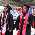 Undergraduate students from the Class of 2025 celebrate outside Viejas Arena.