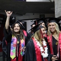 Undergraduate students from the Class of 2025 celebrate inside Viejas Arena.