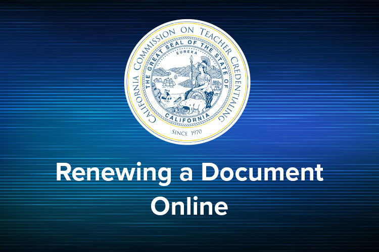 Renewing a document online