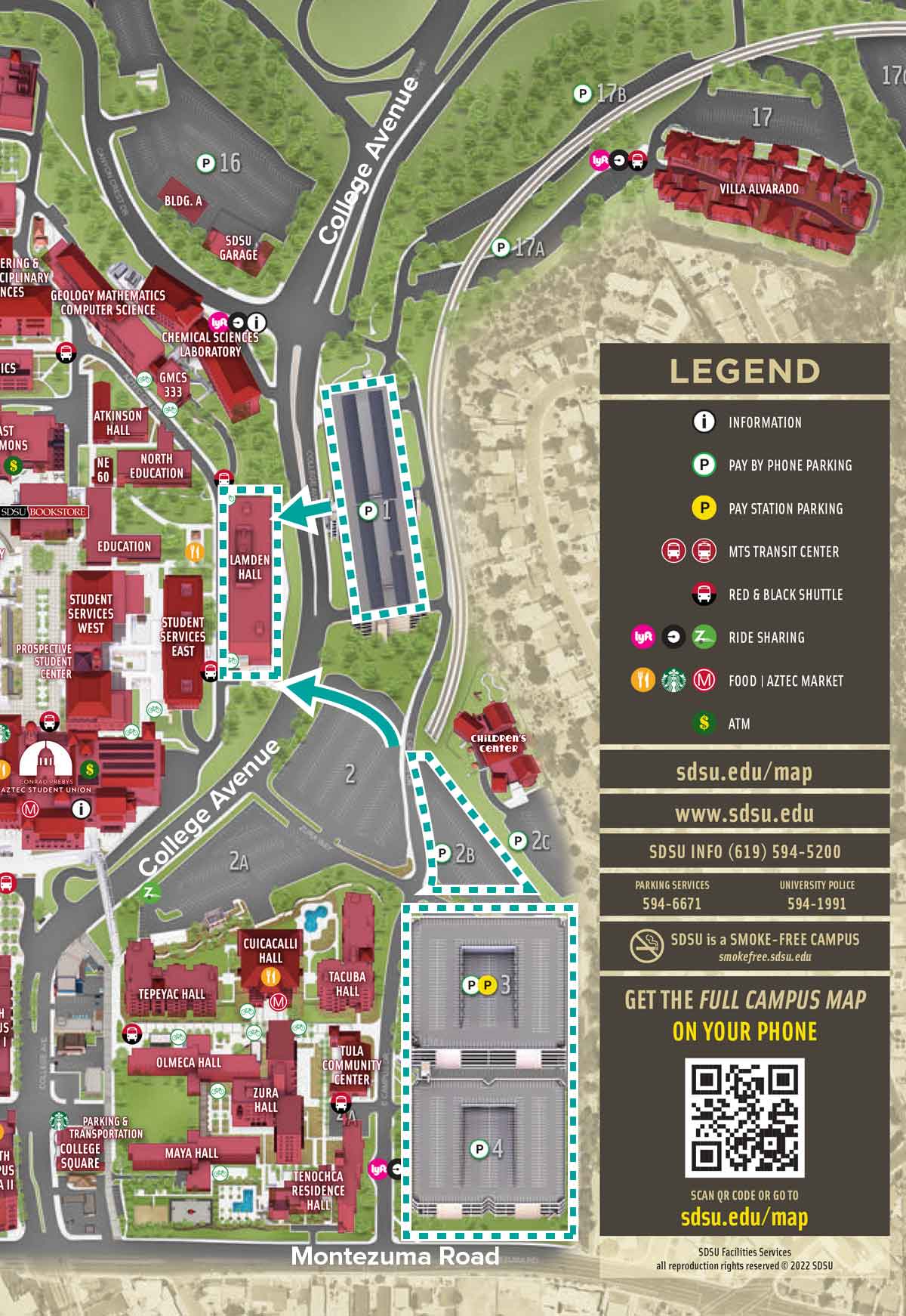 SDSU map DLE parking