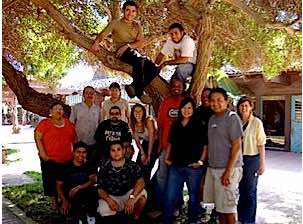 Photo: Cohort members Janice Tso, Noe Alvarado, Jacob Price, Chelsay Jimmie, Shawn Deschenie, Dewey Manus, Fetsum Hagos, Mallory Sheldon, Eric Becerra, Jay McCann, Ruben Sanchez, and Felix Santana with mentors Carol Robinson-Zañartu and Larry Emerson