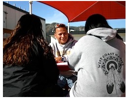 Scholar with young students